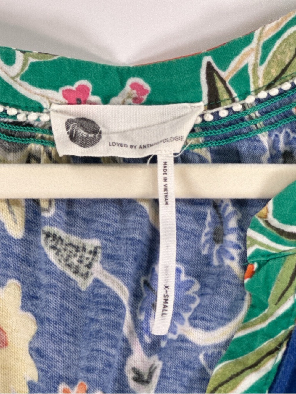 Loved By Anthro Boho Floral Mixed Print Raglan Blouse XS - Picture 9 of 9